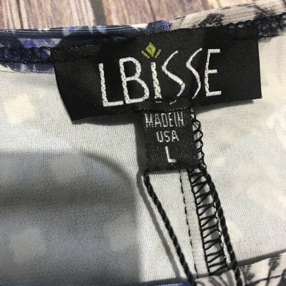 LBISSE NWT Asymmetric Handkerchief Hem Pattern Mix Modest Midi Dress Size Large - Picture 3 of 3